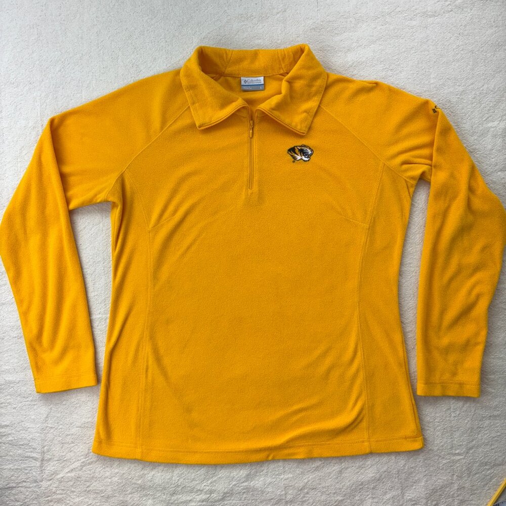 Columbia Zip Fleece Pullover Shirt Missouri Tigers Top Mizzou NCAA Embroidered L - Picture 5 of 15